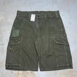 Carhartt B357 MOS Mens Cargo Shorts Size 33 Moss Green Ripstop Utility Jorts